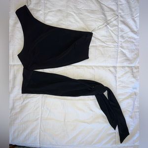 Blue Blush black top